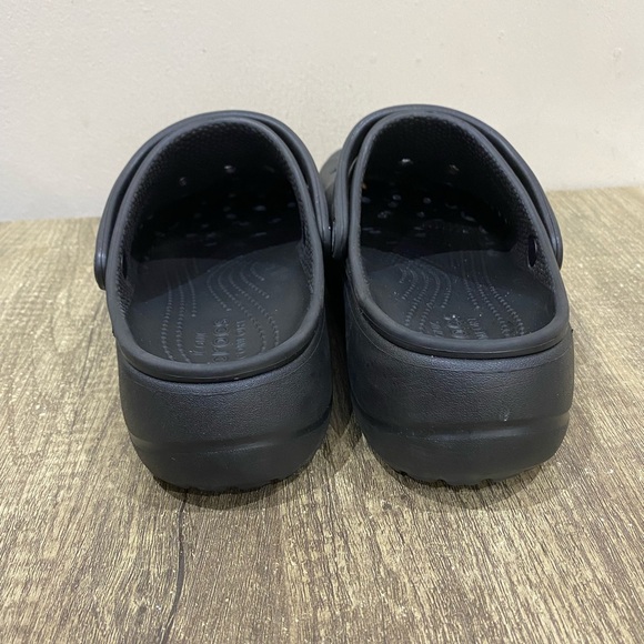 Crocs Unisex Black Rubber Slip-On Baya Platform Lined Clog Sandals W9 - Like New - Picture 6 of 8